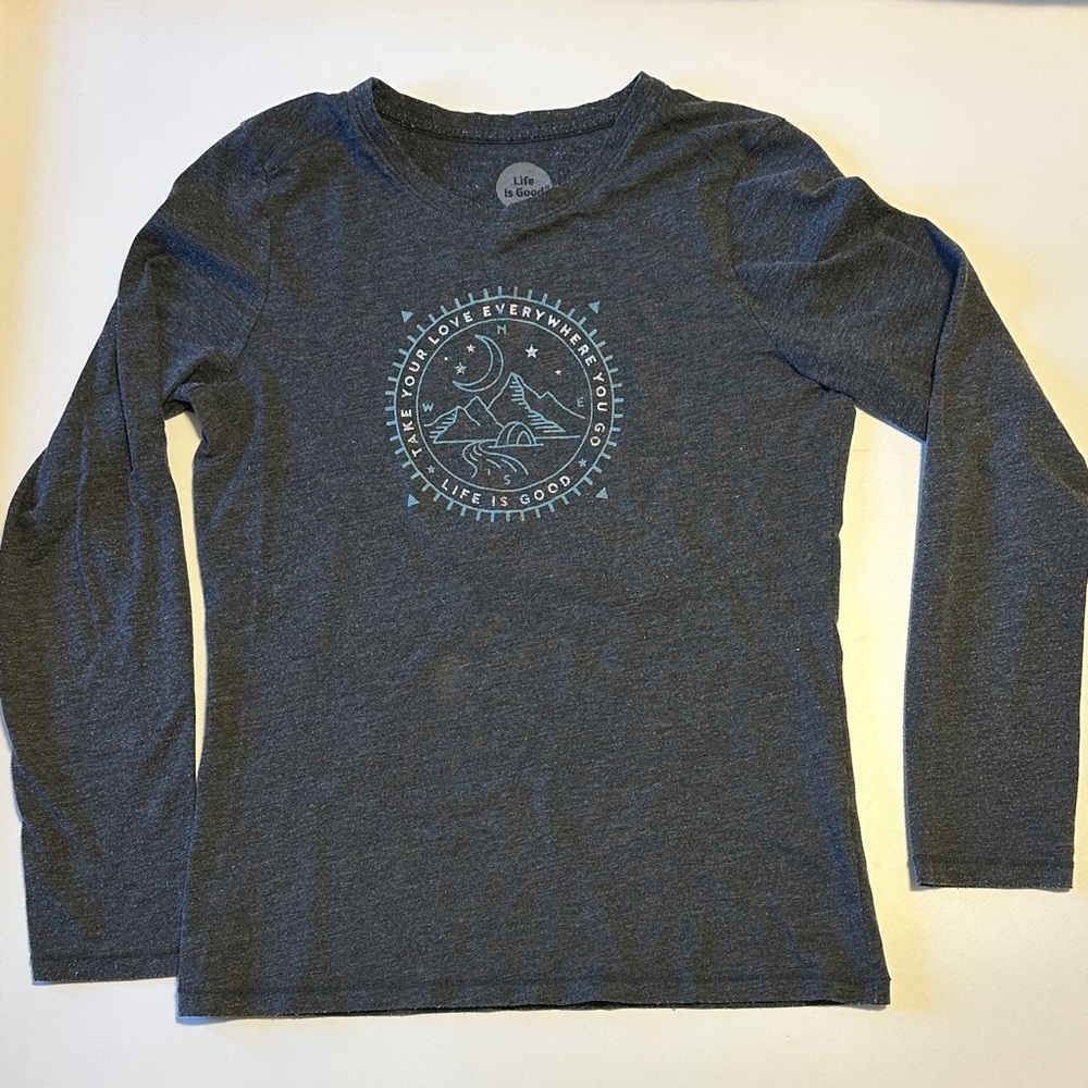2/$10 Life Is Good Heathered Gray Tee